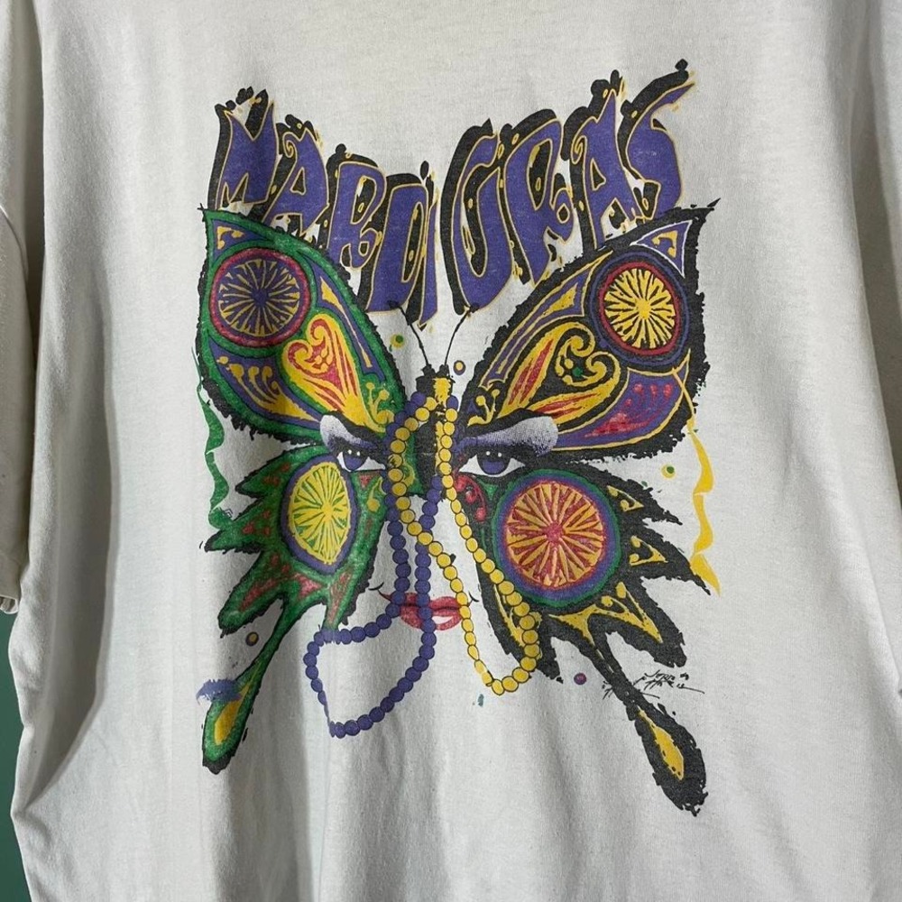 Vintage 1990s screen print Mardi Gras t shirt